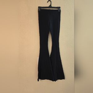 Fashion Nova Women's Black Ribbed Flare Palazzo Pants Size XS